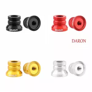 DARON 1 Cặp Đai ốc trung tâm xe đạp, Hợp kim nhôm Đai ốc trục xe đạp cường độ cao, Chống ăn mòn Phay CNC rực rỡ về màu sắc Phát hành nhanh Đai ốc Hub Xe leo núi / đường trường