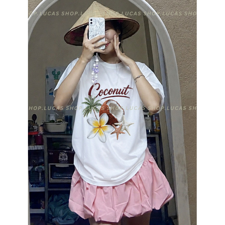 （Giao hàng 24h）Angela Áo Thun Mùa Hè Đi Biển SUMMER VIBE Nam Nữ Unisex In Hình Cổ Tròn Chất Cotton Local Brand
