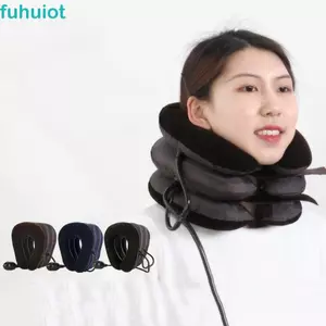 Cáng cổ không khí bơm hơi FUHUIOT, Thiết bị thiết bị kéo cổ bảo vệ 3 lớp, Ống đơn bán sang trọng di động Cổ mềm mại thoải mái Gối cổ tử cung du lịch