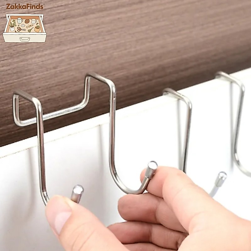 Móc Đôi Inox Treo Đồ Đa Năng Hình Chữ S Gài Sau Cánh Tủ Bếp, Không Gỉ Set, Thiết Kiệm Không Gian