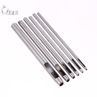 Strongaroetrtomj 6 Bộ Dụng cụ đục lỗ rỗng Dụng cụ đục lỗ lỗ tròn Da thép Thủ công làm việc cho dây đeo đồng hồ, vải, nhựa, đai đệm VN