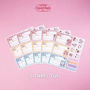 Nhãn Vở Có Keo Dán Kèm Sticker CLASSMATE Hình Thỏ Rabbit, Chất Liệu Giấy Bóng Bám Dính Tốt- Túi 15 Nhãn CL-NT242
