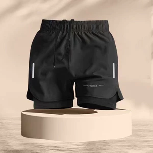 Quần short hai lớp tập luyện chuyên nghiệp YONEX bán chạy với in 3D 3D khô nhanh, dây rút quá khổ dáng rộng, quần thể dục tennis chạy bộ cầu lông nam nữ
