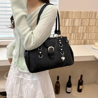 [CRUSH] Túi đeo nách nữ, Túi xách đeo vai đơn phong cách xe máy thẩm mỹ Y2K, Túi đựng xe máy bằng da PU dung tích lớn dành cho nữ mặc hàng ngày