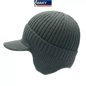MAKY Nam Nữ Mùa Đông Ấm Áp Dệt Kim Beanie Tai Flap Lông Cừu Lót Ngắn Vành Đầu Lâu Mũ Trượt Tuyết Ngoài Trời Đi Xe Đạp Thời Tiết Mũ Bịt Tai VN