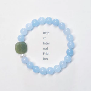 Phong Cách Mới Zhaji Lhamo Ngọc Tấm Aquamarine Vòng Tay Nữ Thanh Lịch Đa Năng May Mắn Năng Lượng Đính Hạt Vòng Tay