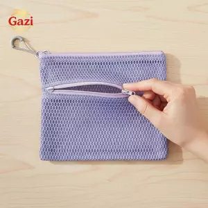 Túi dây kéo lưới nhiều màu có thể tái sử dụng Dây kéo mịn màng Dụng cụ sắp xếp vải thoáng khí cho mỹ phẩm Đồ dùng thủ công nghệ thuật [VN]