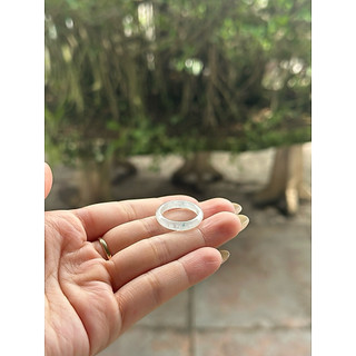 Ni 17 đến 17.5 Nhẫn bảng ngọc phỉ thuý Type A (Giao kèm kiểm định Trung) Bao hoàn hảo