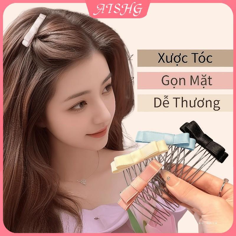 AISHG 2 Chiếc Nơ Hai Lớp Chống Trơn Trượt Tóc Ngọt Ngào Cao Cấp Bên Lưng Tóc Phụ Kiện Tóc