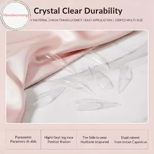 Houdou 150 Chiếc Móng Tay Pháp Kép Hình Thức Qui Xây Dựng Gel Khuôn Full Cover Đầu Salon Chất Lượng Nối Dài Móng Tay Nghệ Thuật Mẫu VN