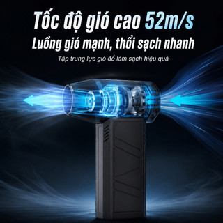 Quạt Thổi Bụi Mini 130000RPM - Nhỏ Gọn, Gió Mạnh 52m/s, Đèn Pin Sáng, Pin Sạc Tiện Lợi