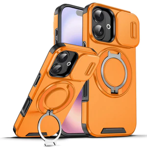 Ốp điện thoại cho Vivo V60 Lite 4G & 5G, chống sốc, vòng kim loại, hỗ trợ camera ẩn, bảo vệ quyền riêng tư, chất liệu PC + TPU chất lượng cao, màu bạc (Lingke01)