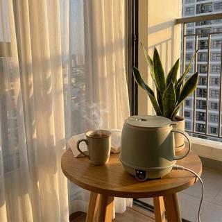 [Phích Cắm Âu] Cốc Điện Đun Nước Đa Năng Mini Xanh Lá Bình Nấu Nước Cá Nhân Giữ Nhiệt Nấu Mì Không Ồn Du Lịch Văn Phòng