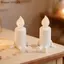 {AKIN} Hình nến phát sáng in 3D Tượng nến mô phỏng phát sáng trong bóng tối Đèn ngủ LED để trang trí bàn phòng ngủ gia đình trong nhà {a}