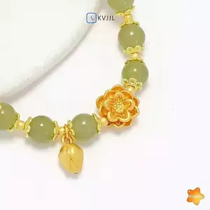 Thời Trang Nữ Luy Vòng Tay Giả Hetian Ngọc Sen Tính Khí Thanh Lịch Đính Hạt Vòng Tay Trang Sức Quà Tặng Mới