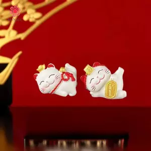 MJnmc 1 / 2 / 4 Cái Sự Giàu Có May Mắn Điêu Khắc Luy Dễ Thương Kawaii Mèo Tượng Chơi Game Văn Phòng Bàn Để Bàn Đồ Trang Trí Xe Hơi Trung Quốc Trang Trí Năm Mới Quà Tặng Mới