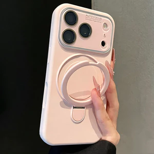 Tích hợp Giá đỡ từ tính Vỏ máy ảnh silicon lỏng Vỏ điện thoại cho iPhone 17 Pro Max 16 15 Pro Max Vỏ bảo vệ chống sốc