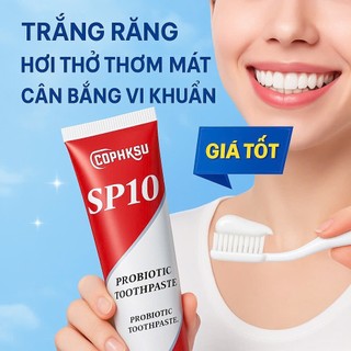Kem đánh răng SP10 làm trắng răng vượt trội, làm sạch mạnh mẽ loại bỏ vết ố vàng bảo vệ men răng vượt trội