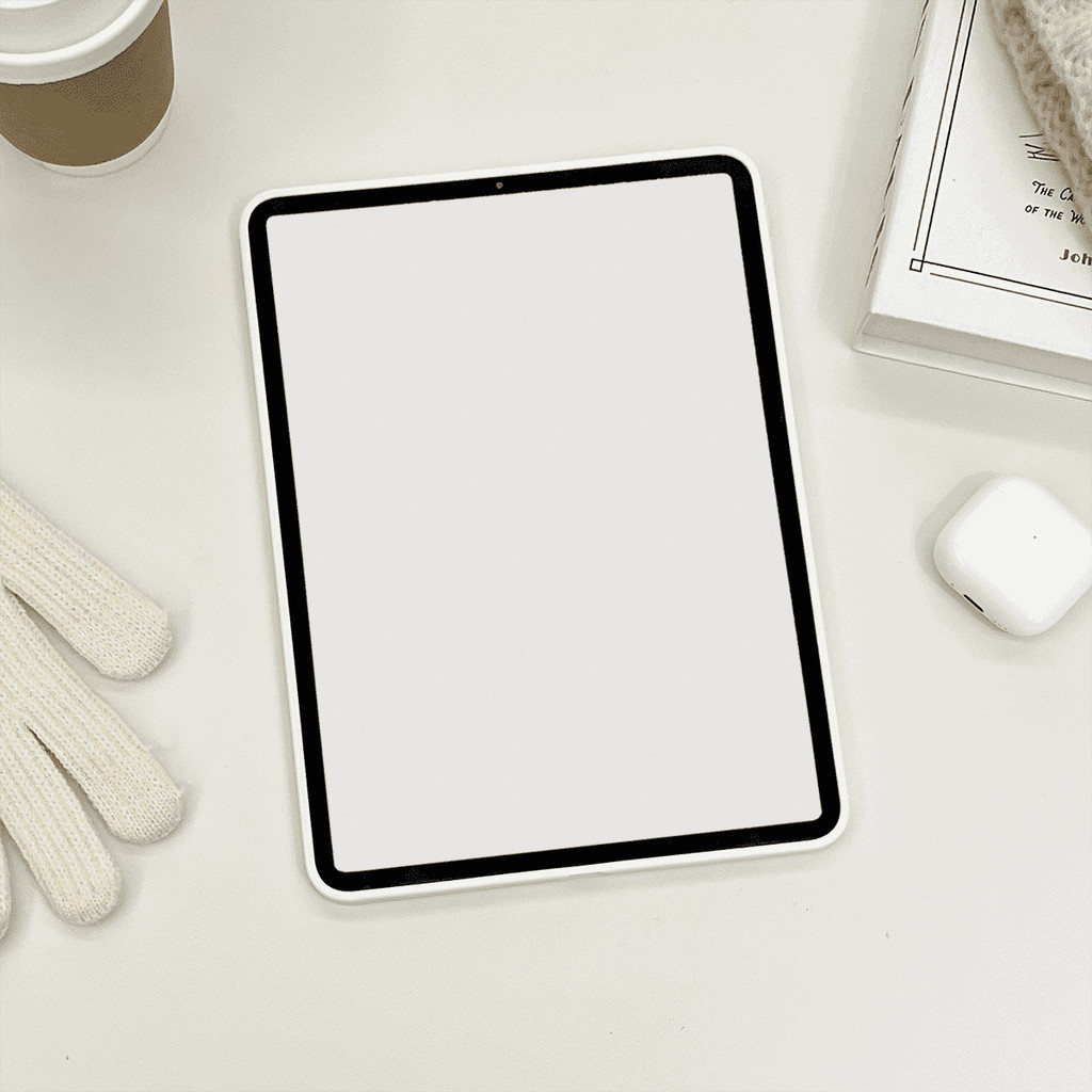 Vỏ Tranh Acrylic Cứng Nơ Trắng Dành Cho Mini6 Mini7 A17Pro IPad 5 6 7 8 9 10 11 A16 Air 2 3 4 5 6 Air 11 M2 M3 Pro10.5 Pro11 2018 2020 2021 2022 M4 Pro13 2024 2025