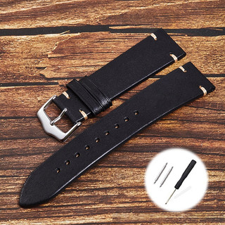 Vintage Top Layer Da Thật Chính Hãng Dây Đeo Đồng Hồ 20 Mm 22 Mm Retro Da Bò Dây Đeo Đồng Hồ Nam Nữ Cho SEIKO 5 Cá Ngừ Cổ Điển Đồng Hồ Thạch Anh Vòng Tay