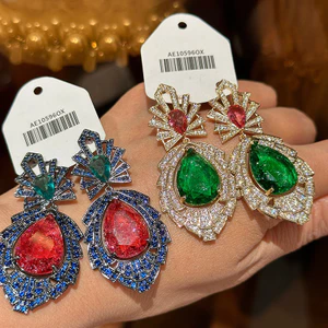 Bông tai thời trang khí chất thanh lịch dài sang trọng Zircon Hàn Quốc Bán buôn