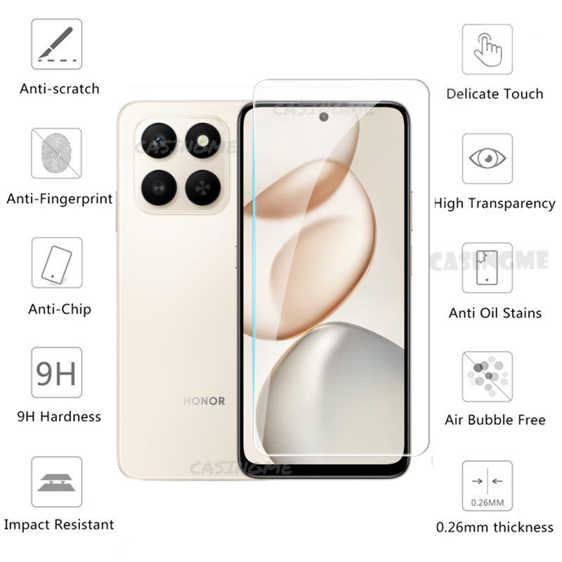 HONOR X7d 5G 2025 Phim Bảo Vệ Màn Hình 2 Trong 1 Full Cover Kính Cường Lực Cho HONOR X7d X7d X6c X7c X6b HonorX7d X6 X7 d 4G 5G 2025 Ống Kính Mặt Trước