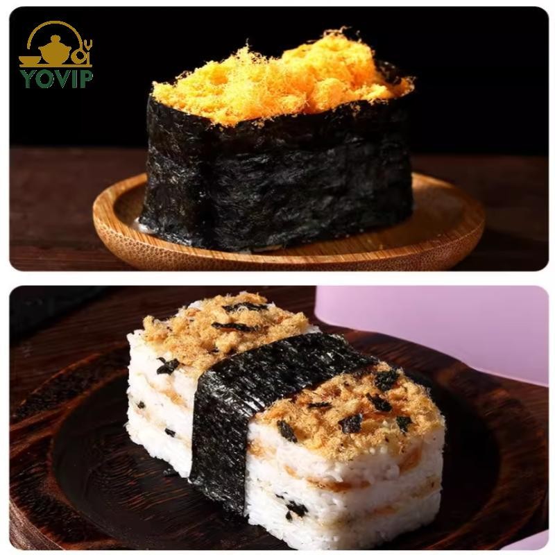 YOVIP Bộ 6 khuôn cơm tam giác Onigiri, 2 máy làm Musubi, 2 viền cơm, 2 khuôn sushi cổ điển