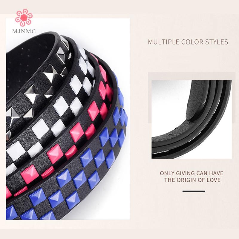 MJnmc Mới Cá Tính Đinh Tán Checkerboard Da Dây 107CM Nam Nữ Thời Trang Đa Năng Hip-hop Punk Thắt Lưng Ins Phong Cách Mới