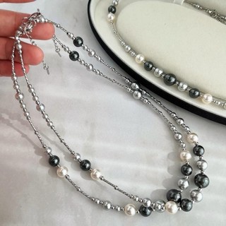[ DAISYN ] N1059 vòng cổ ngọc xám đen sang trọng , dây chuyền ngọc trai nhân tạo , chuỗi hạt ngọc