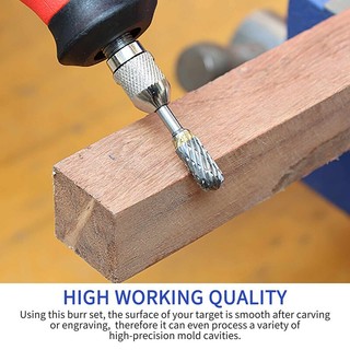 【24H Shipping】BỘ 10 MŨI MÀI KHẮC LÀM LŨA GỖ, KIM LOẠI BẰNG THÉP HỢP KIM VONFRAM