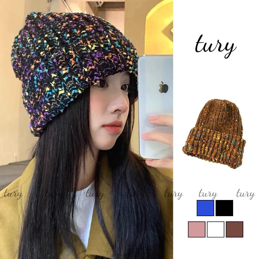 Nón Len Unisex Nam Nữ - Tury - Mũ Len Phối Kim Tuyến Nhiều Màu - NL058