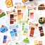 ENWEI 3 Cái [Bead Khảm 2.0 Series] Chất liệu Cherry Pudding Bơ Bánh mì nướng Chủ đề Món tráng miệng Phong cách dễ thương Album ảnh Nhật ký Người lập kế hoạch Trang trí Nhãn dán văn phòng phẩm