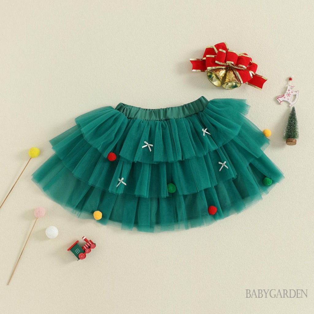 1-6 Tuổi Trẻ Em Basby Girl Váy Tuyn Nhiều Màu Sắc Sang Trọng Bóng Và Nơ Trang Trí Tầng Một Váy Cho Tiệc Giáng Sinh