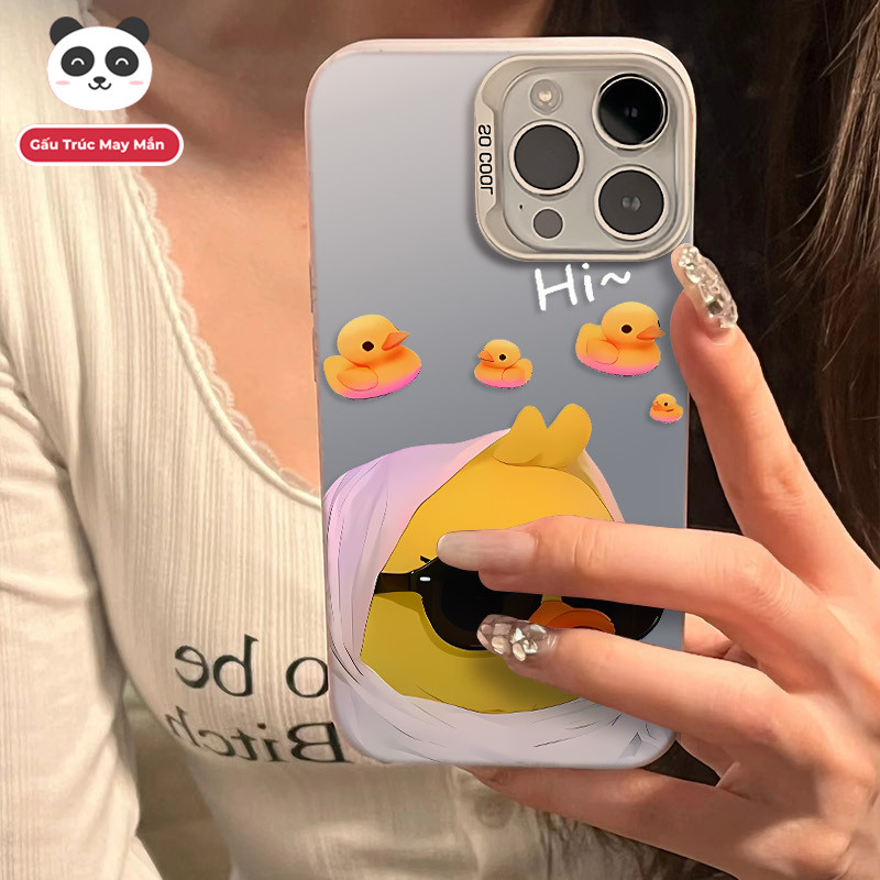 Ốp Lưng iPhone Hình Vịt Con Vàng Siêu Dễ Thương - Tương Thích 16/15/14/13/12/11 Pro Max, XS Max, X