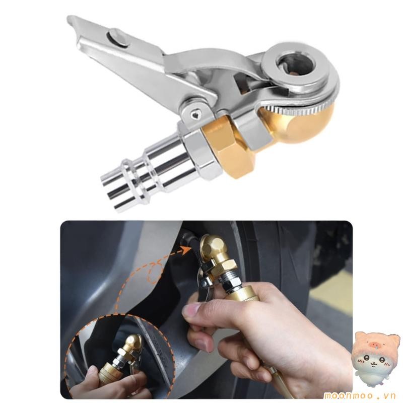 Mặt Trăng Lốp Không Khí Chuck Máy Bơm Hơi Ống Máy Đo Lắp Kẹp Trên Chân Air Chuck