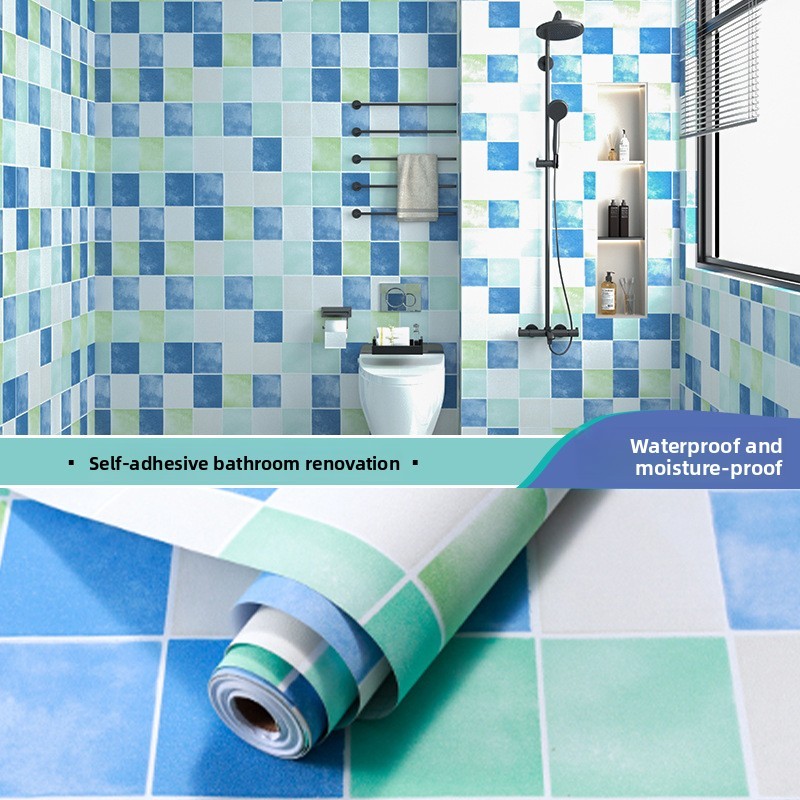 Ngói Dán Nhà Vệ Sinh Chống Thấm Nước Dán Nhà Bếp Chống Dầu Miếng Dán Tự Dính Dày Dán Tường Nhà Vệ Sinh Phòng Tắm Giấy Dán Tường Nhà Vệ Sinh