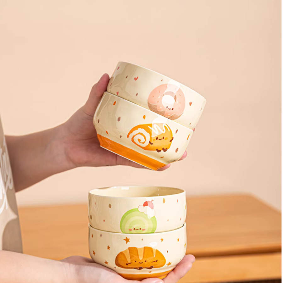 Bát Sứ In Hình Đáng Yêu, Bát Sứ Ăn Cơm, Bát Ăn Dặm Cho Bé SET020