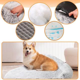 Giường cho chó, Giường Sofa cho thú cưng mềm mại cỡ lớn, Tổ thú cưng ấm áp mùa đông có gối Vỏ có thể tháo rời và Giường mèo chỉnh hình