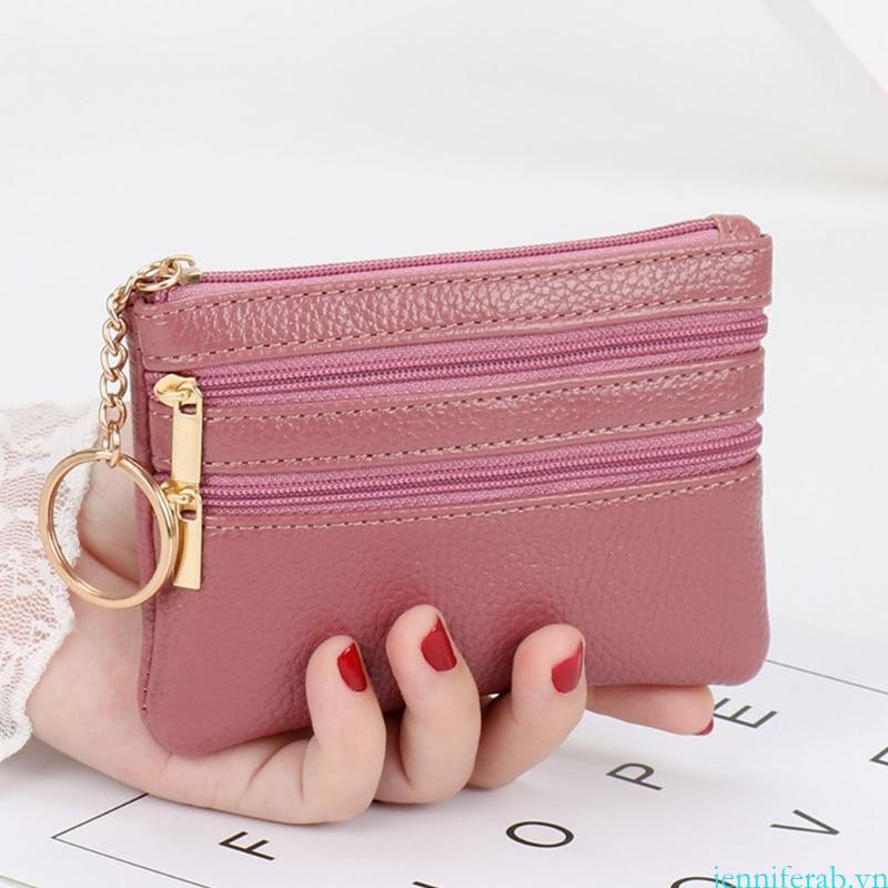 Jenniferab Thời Trang Nữ Da PU Ví Đựng Tiền Xu Cho Chìa Khóa Túi Đựng Tiền Xu Nhỏ Túi Thay Đổi Túi