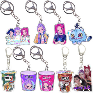 Huntr-X Acrylic pendant Kpop Demon Hunters Rumi Mira Zoey Jinu Baby Saja Celine Bobby Keychain Pendant Cartoon