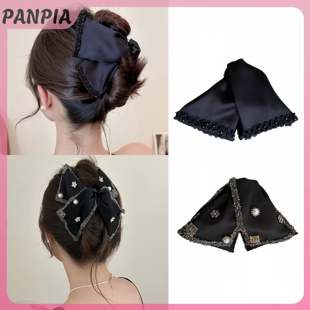 PNPIA- Thời Trang Kim Cương Giả Tính Khí Sáng Bóng Móng Vuốt Tóc Vải Tam Giác Kẹp Tóc