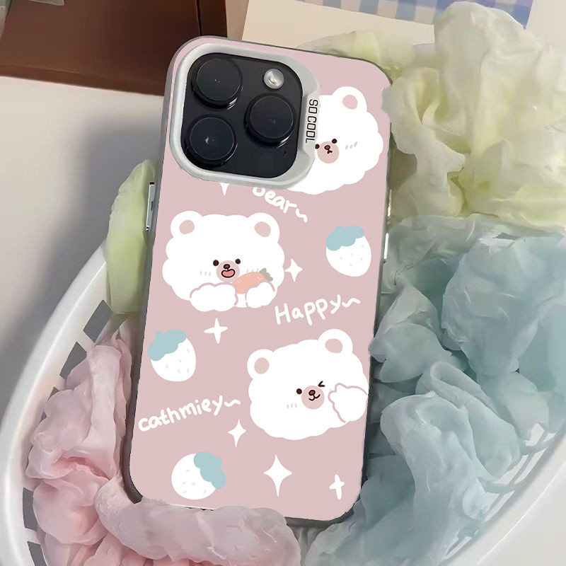 Ốp Lưng iPhone Hình Gấu Con Siêu Dễ Thương - Tương Thích 16/15/14/13/12/11 Pro Max, XS Max, X