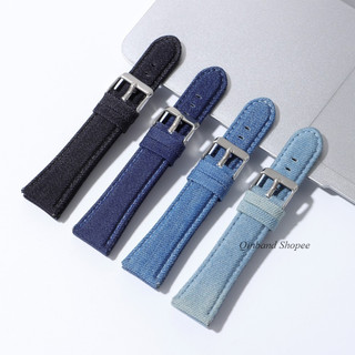 Vintage Rửa Denim Nylon Dây Đeo Đồng Hồ 22 Mm 24 Mm Cho Nữ Vải Đồng Hồ Vòng Tay Đa Năng Cổ Tay Dây Đeo Đồng Hồ Khóa Vàng