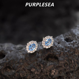 Bông tai bạc 925 kim aquamarine zircon - Phù hợp cho nữ với thiết kế nhỏ gọn, thời trang sang trọng