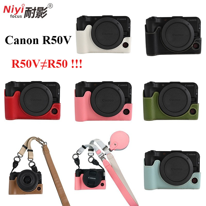 Canon R50V Da Camera Nửa Dành Cho Canon EOS R50V PU Vỏ Bảo Vệ Bade ...