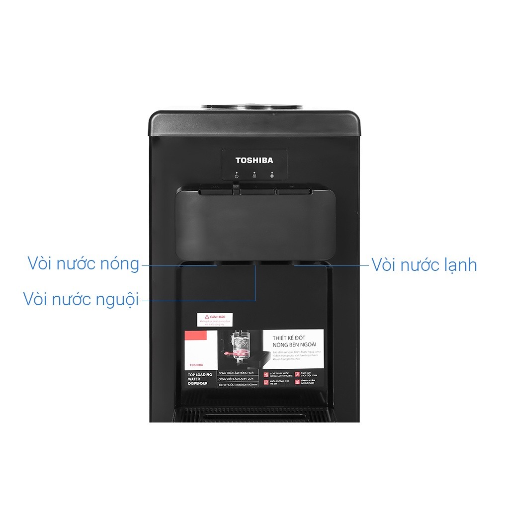 Cây nước nóng lạnh Toshiba RWF-W1917TV(K) - Công suất 650W - Bảo hành chính hãng 12 tháng