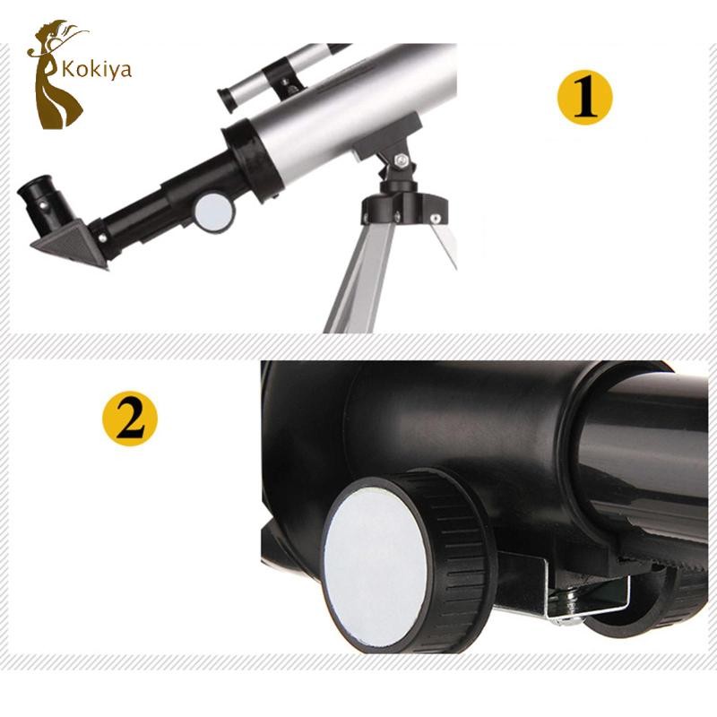 Kính thiên văn kokiya Kính thiên văn khúc xạ một mắt 60050 với chân máy Kính thiên văn cấp độ đầu vào của học sinh HD cho du lịch trẻ em