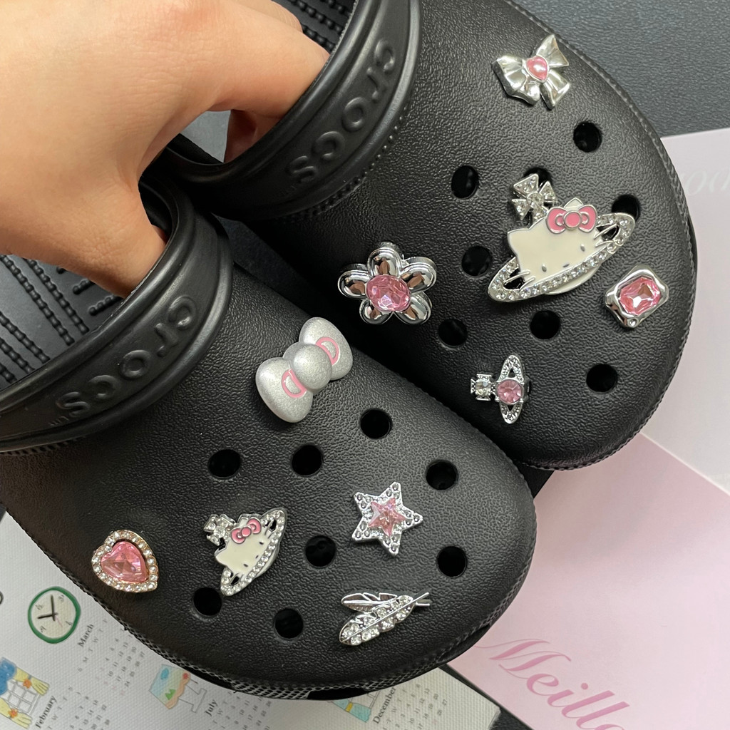 Phụ Kiện Crocs Hellokitty Hoạt Hình Dễ Thương Hoa, Tất Cả Trận Đấu, Có Thể Tháo Rời, Cao Cấp, Zhibixing