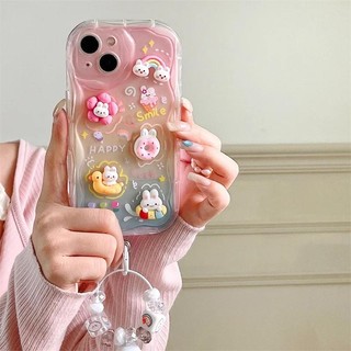 Gradient Rainbow 3D Vịt Thỏ Dây Xích Dành Cho Infinix Hot 50 50i 40 40i 30i Smart 10 Plus 9 8 7 Tecno Spark Go 20 20C 10 Pro 10C 30C 4G Vỏ Điện Thoại TPU