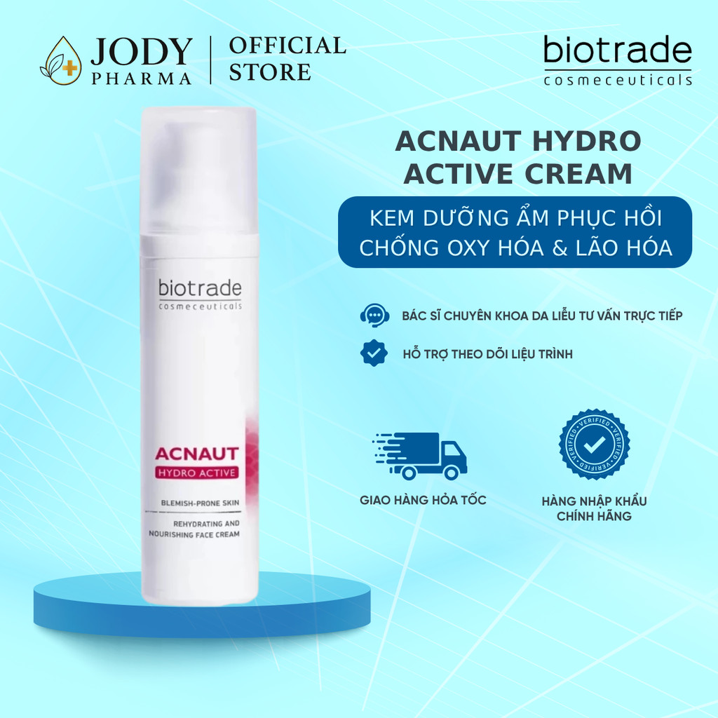 [HÀNG CÔNG TY] Kem dưỡng ẩm phục hồi Biotrade Acnaut Hydro Active Cream ...